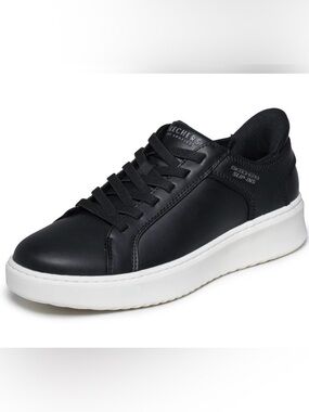 Skechers Men's Black Sneakers with White Platform Sole